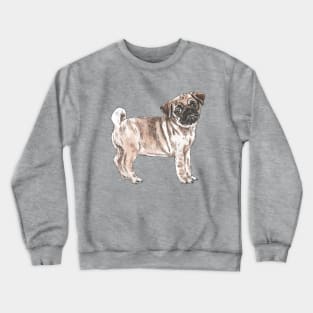 Cute Sad Pug - (in colour) Crewneck Sweatshirt